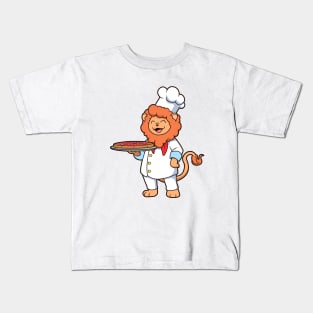 Lion is pizza maker Kids T-Shirt